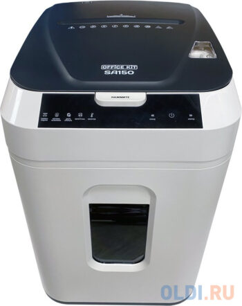 Шредер Office Kit SA150 3,8x12 белый/черный с автоподачей (секр.P-4)/фрагменты/14лист./35лтр./скрепк