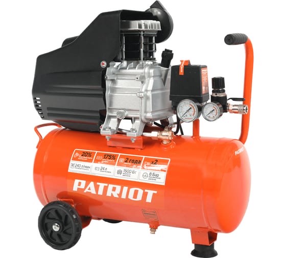 6d9c9eb93c226afe481915daf912fbd1.jpg Компрессор Patriot поршневой масляный EURO 24-240K