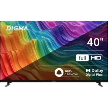 Телевизор LED Digma 40" DM-LED40SBB33 Smart Яндекс.ТВ Frameless Metal черный/FULL HD/60Hz/DVB-T/DVB-