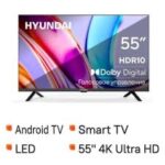 Телевизор LED Hyundai 55" H-LED55BU7006 Smart Android TV Frameless Metal черный/4K Ultra HD/60Hz/DVB