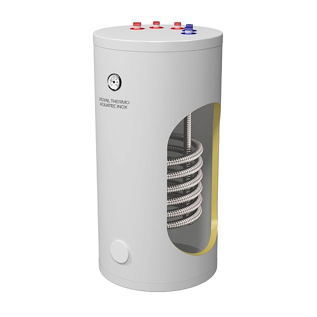 9162389f7d6d20f25408abf19721a413.jpg Бойлер косвенного нагрева Royal Thermo AQUATEC INOX RTWX-T 150 напольный верхнее подключение