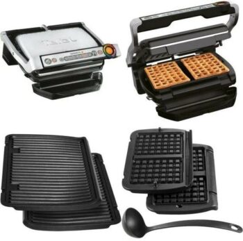 Умный электрогриль Tefal Optigrill+ GC716D12 с насадкой для вафель