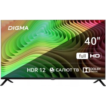 Телевизор LED Digma 40" DM-LED40SBB36 Smart Салют ТВ Frameless Metal черный/FULL HD/60Hz/DVB-T/DVB-T