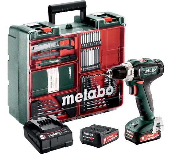 2ddd48b890f76a20623220a4e47ba808.jpg Дрель-шуруповерт Metabo PowerMaxx BS 12 BL аккум. патрон:быстрозажимной (кейс в комплекте) (60172150