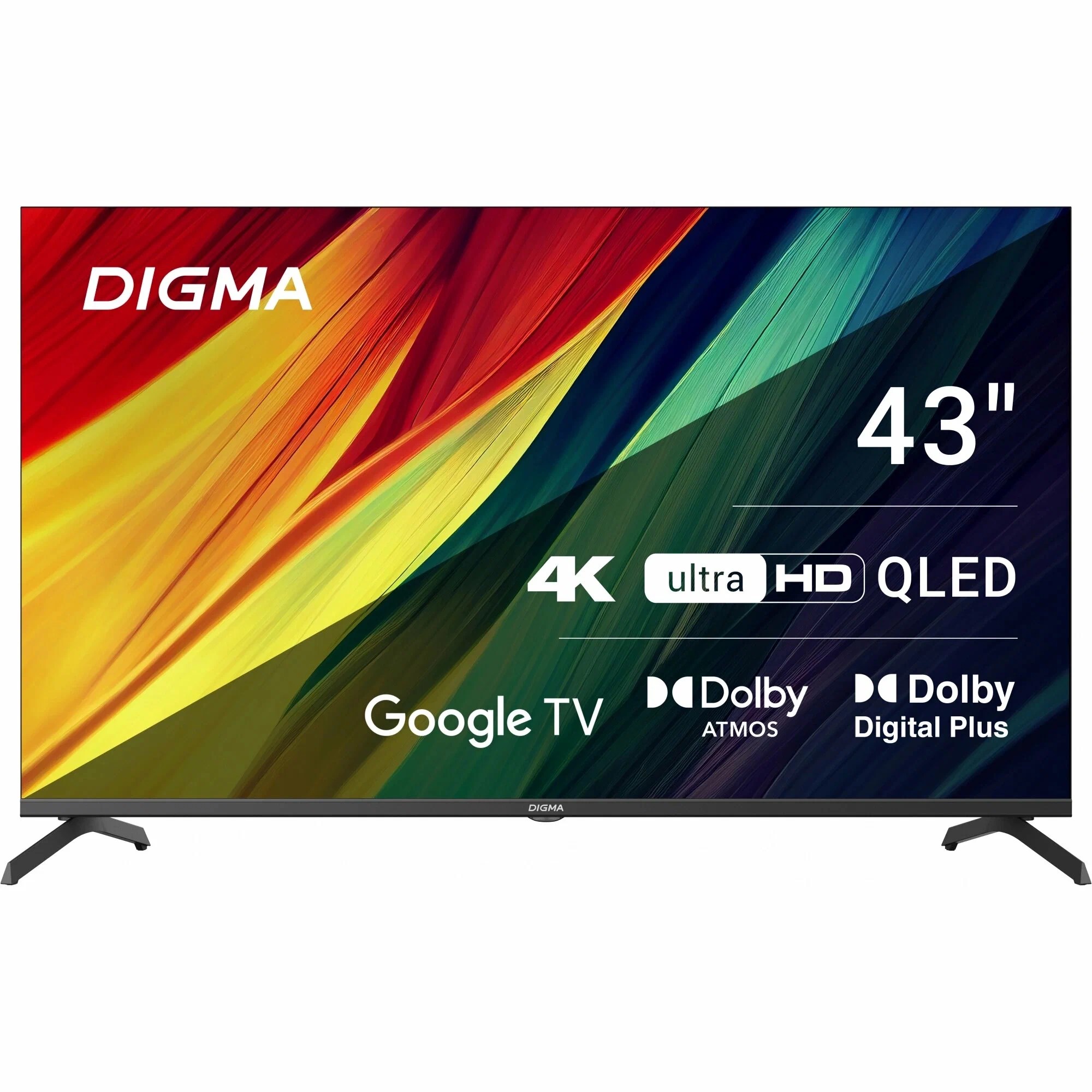 4801090c1e50b849e9ceb6e485f2a82d.jpg Телевизор QLED Digma 43" DM-LED43UQB31 Smart Google TV Frameless Metal черный/черный/4K Ultra HD/60H