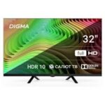 Телевизор LED Digma 32" DM-LED32SBB36 Smart Салют ТВ Frameless Metal черный/FULL HD/60Hz/DVB-T/DVB-T