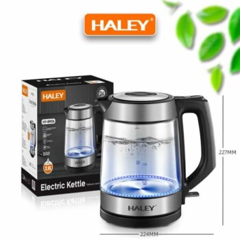 Электрический стеклянный чайник Haley HY-8906 , пластик, стекло, 2200Вт, 2 л