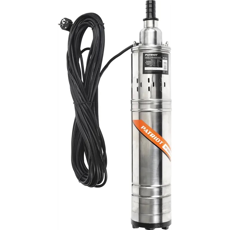 16c7d47ba6debe0c459221ed3cfe01f0.jpg Насос скважинный PATRIOT SP 3260 S, винтовой, 750 вт, 1920 л/ч, 80 м высота.