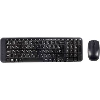 LOGITECH Клавиатура+мышь беспроводная MK220 RUS - черный