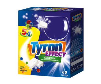 TYRON таблетки для п/м машины EFFECT 5в1 нераств. оболочка однослойные, 60 шт.