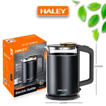 Электрический чайник Haley HY 8905, пластиковый корпус, черный, 2л, вращение 360, мощность 1800 вт