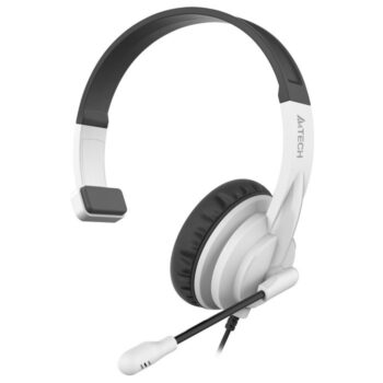Наушники с микрофоном A4Tech HS-11 черный/белый 2м накладные (HS-11/3.5MM PLUG/BLACK+WHITE)