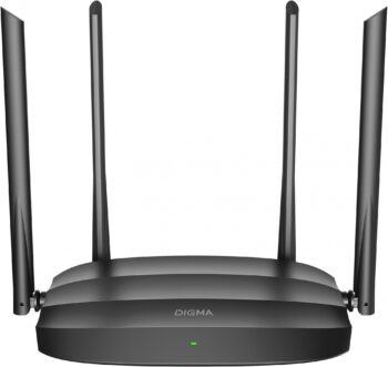 Роутер беспроводной Digma DWR-AC1201 AC1200 10/100BASE-TX черный