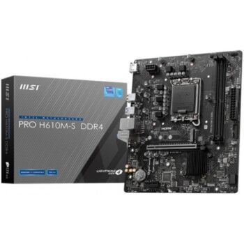 Материнская плата MSI PRO H610M-S DDR4 Soc-1700 Intel H610 2xDDR4 mATX AC`97 8ch(7.1) GbLAN+HDMI