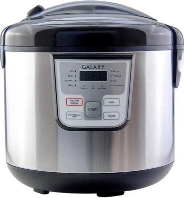 60ebfcde332b0fe87313ec65fdfc813b.jpg Мультиварка Galaxy GL 2641, черный, объем 5 л, 900 Вт, 11 программ, равномерный нагрев, антипригарное покрытие, электронное управление, светодиодный дисплей, таймер и отлож. старт до 24 ч, функция автоматического поддержания температуры, выпускной кл