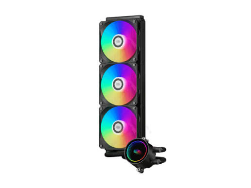 659de8003e946f41bb0e91caba5884e4.jpg Система водяного охлаждения PcCooler DA360 BK ARGB Soc-AM5/AM4/1200/1700/1851 черный 4-pin 33.8dB Al