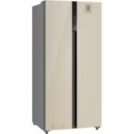 Холодильник Weissgauff WSBS 500 Inverter NoFrost Beige Glass