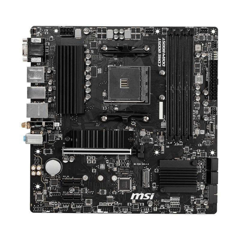 7df35a47fb9dab6bdbca29398f2e2644.jpg Материнская плата MSI B550M PRO-VDH WIFI Soc-AM4 AMD B550 4xDDR4 mATX AC`97 8ch(7.1) GbLAN RAID+HDMI