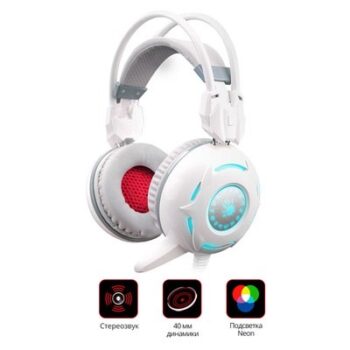 Наушники с микрофоном A4Tech Bloody G300 белый/серый 1.8м мониторные (G300 WHITE+GREY)