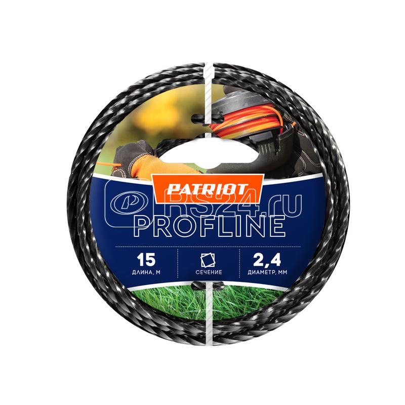 a1ab098029d5ff2532ecc4aa84534c79.jpg Леска PATRIOT Profline D 2,4 мм L 15 м (скрученный квадрат, черный) 240-15-5 на пластиковой обойме