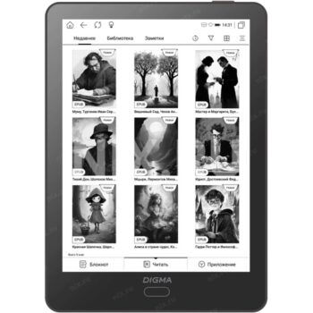 Электронная книга Digma M1 6" E-ink HD Pearl 758x1024 600MHz 128Mb/4Gb/SD/microSDHC темно-серый (в к