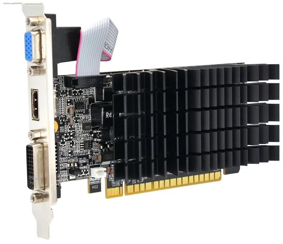 c327fc7bd0661a18682149a5da88aea3.jpg Видеокарта Afox PCI-E 2.0 AF210-1024D3L5-V2 NV G210 1Gb 64bit DDR3 520/1600 DVIx1/HDMIx1/CRTx1/HDCP