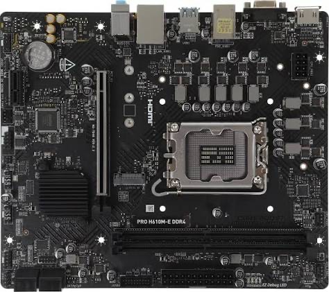 c3fd93c3e980f5bdff86d2866e050a59.jpg Материнская плата MSI PRO H610M-E DDR4 Soc-1700 Intel H610 2xDDR4 mATX AC`97 8ch(7.1) GbLAN+VGA+HDMI