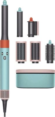 c615ee22d988eb36ddeaa13f4f485098.jpg Мульти-Стайлер Dyson Airwrap HS05 508309-01 1300Вт бирюзовый макс.темп.:150С покрытие:турмалиновое
