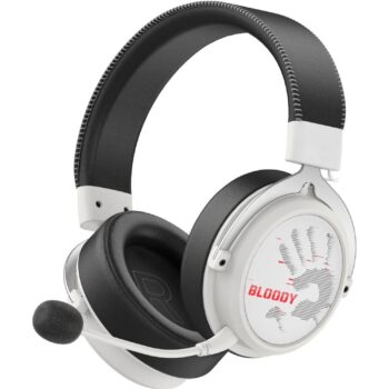 Наушники с микрофоном A4Tech Bloody MR590 Sports белый/черный 1.5м мониторные BT/Radio/3.5mm (MR590+