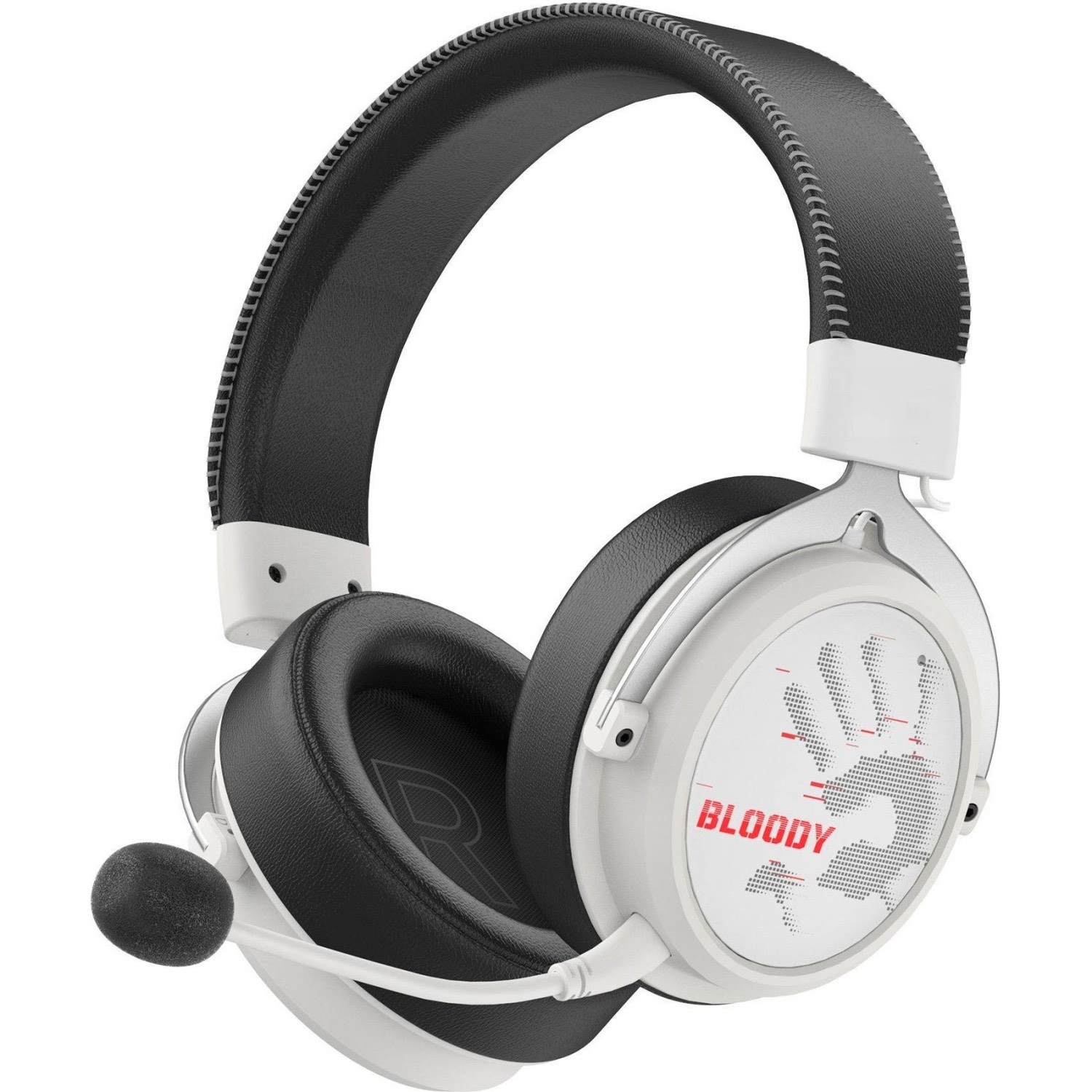 cbbf98681eb62f990cd99a1bbdac34f2.jpg Наушники с микрофоном A4Tech Bloody MR590 Sports белый/черный 1.5м мониторные BT/Radio/3.5mm (MR590+