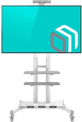 cd54313eb94df6695bc06e8f003333fa.jpg Подставка для телевизора Onkron TS1881 белый 50"-86" макс.105.9кг напольный мобиль (плохая упаковка)