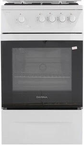 d073c1e21129859bad07cdc93322407e.jpg Плита Газовая Darina 1D1 GM 241 008 W белый/черный (стеклянная крышка) реш.чугун