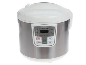 d09fcfd501920adf48e5a60a1056fd15.jpg Мультиварка Galaxy GL 2641, белый, объем 5 л, 900 Вт, 11 программ, равномерный нагрев, антипригарное покрытие, электронное управление, светодиодный дисплей, таймер и отлож. старт до 24 ч, функция автоматического поддержания температуры, выпускной кла