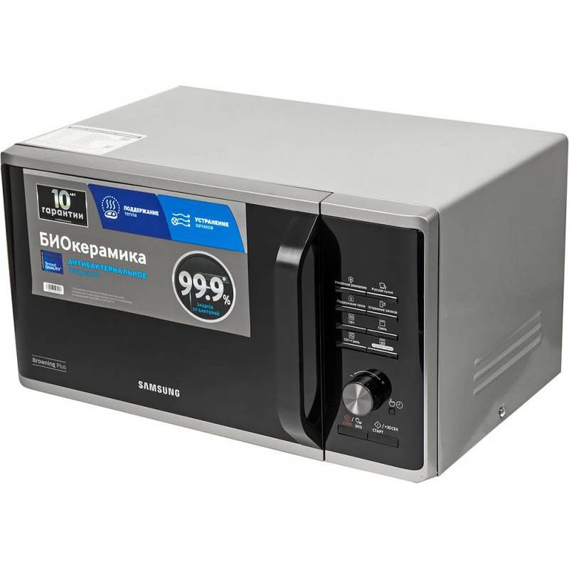 d56692a9d886f985b76159c111241ae9.jpg Микроволновая Печь Samsung MG23K3515AS/BW 23л. 800Вт серебристый/черный