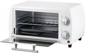 e23081dcf17af8b0d310156694d51775.jpg Мини-печь Galaxy LINE GL 2626, белый, 10 л, 1000 Вт, таймер на 60 минут, индикатор работы, автоотключение, защита от перегрева, решетка, противень, регулировка времени и температуры приготовления от 90 до 230°С, механическое управление, защита от пер
