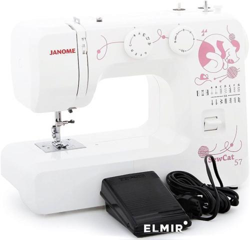 e33ecd0916446585e2a886732bcb4d70.jpg Швейная машина Janome Sew Cat 57 белый/рисунок