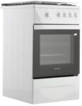 Плита Газовая Darina 1D1 GM 241 008 W белый/черный (стеклянная крышка) реш.чугун