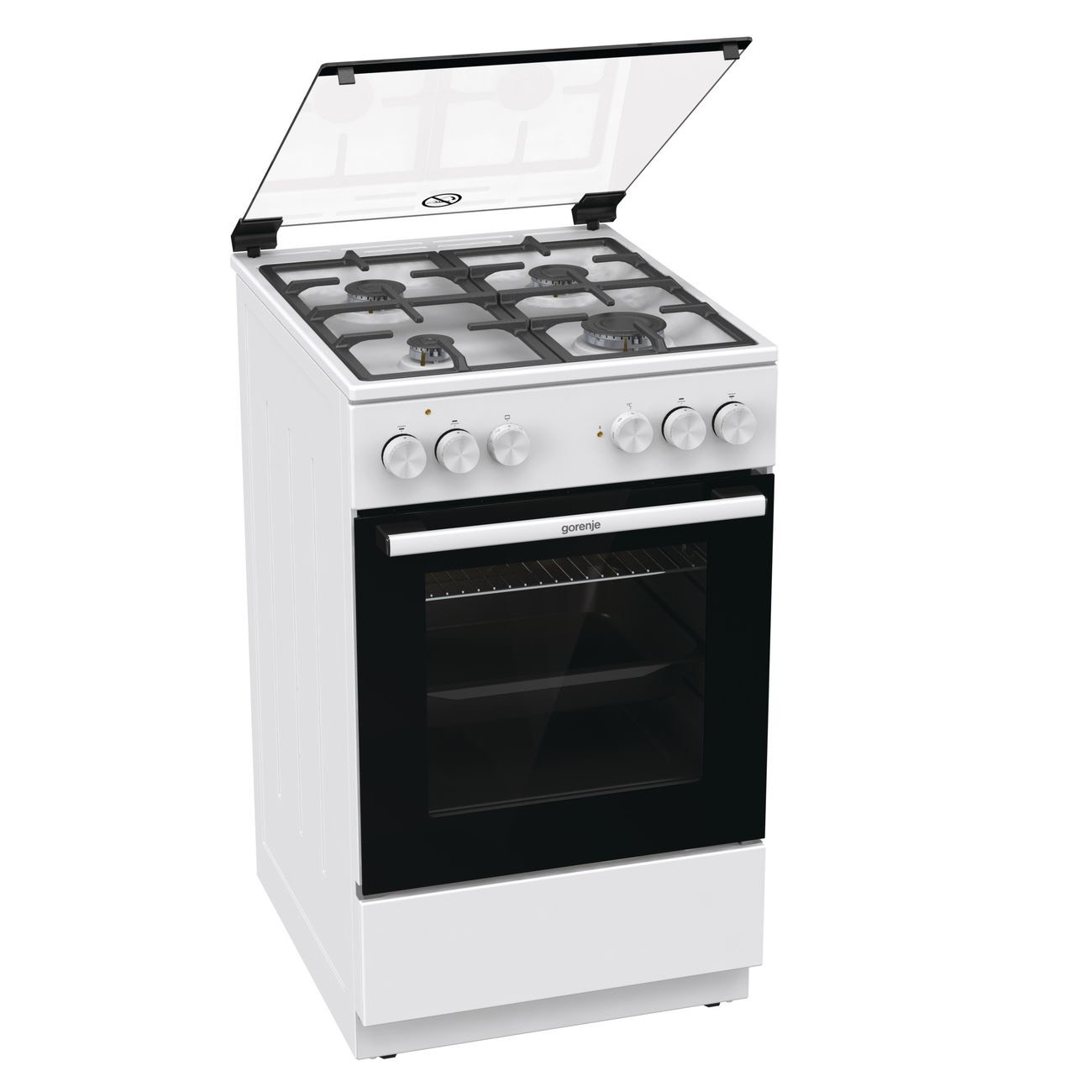 f50c3ee438e57de2547ed79f3ae79ba2.jpg Плита Комбинированная Gorenje GK5A20WF белый (стеклянная крышка) реш.чугун