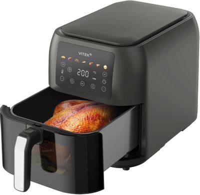 11cf0089a0870bdf04b982660e1714f6.jpg Аэрогриль Vitek VT-AF8001 8л 1700Вт темно-серый/черный