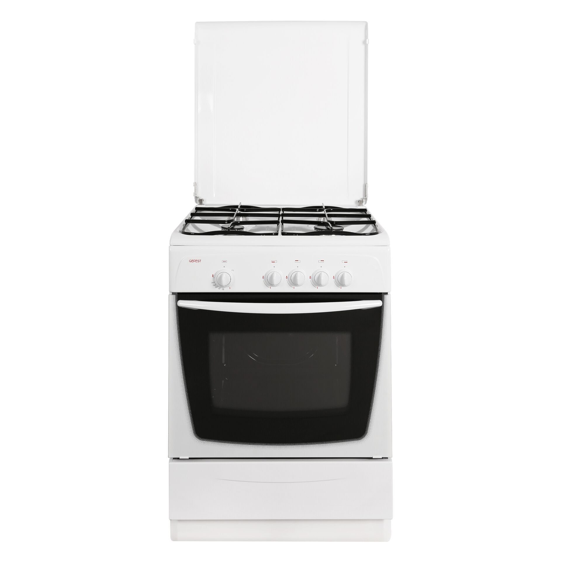 15e82114ee80f0714c6ccbf549eebb0b.jpg Плита Газовая Gefest ПГ 1200-С7 К8 белый/черный (металлическая крышка) реш.сталь
