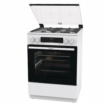 Плита Комбинированная Gorenje GKS6C70WA белый (стеклянная крышка) реш.чугун