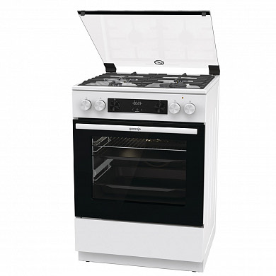 176feca026f2988b4d5fb26d892fe1b6.jpg Плита Комбинированная Gorenje GKS6C70WA белый (стеклянная крышка) реш.чугун