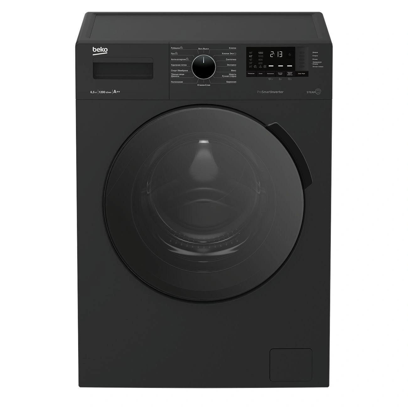 1f79bb5a4c5a52ca343e4a4adf4370b8.jpg Стиральная машина Beko WSPE6H612A кл.:A фронт. макс.:6.5кг антрацит инвертор