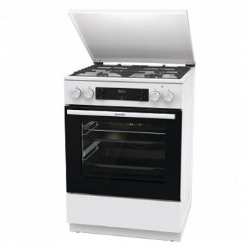 Плита Комбинированная Gorenje GKS6C71WF белый (металлическая крышка) реш.чугун