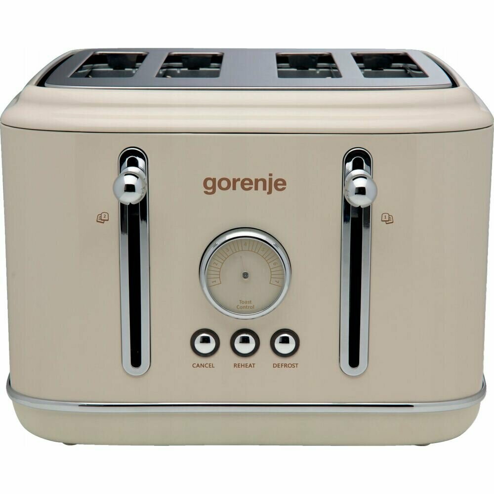 3719c20f48fbbf151797b52fc9a9c9d8.jpg Тостер Gorenje T2300CLIN 1150Вт бежевый/серебристый