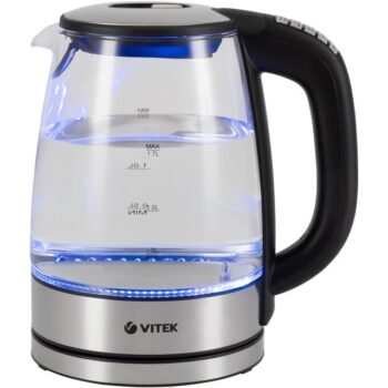 Чайник Vitek VT-8828 1.7л. 2200Вт серебристый корп.:стекло/металл