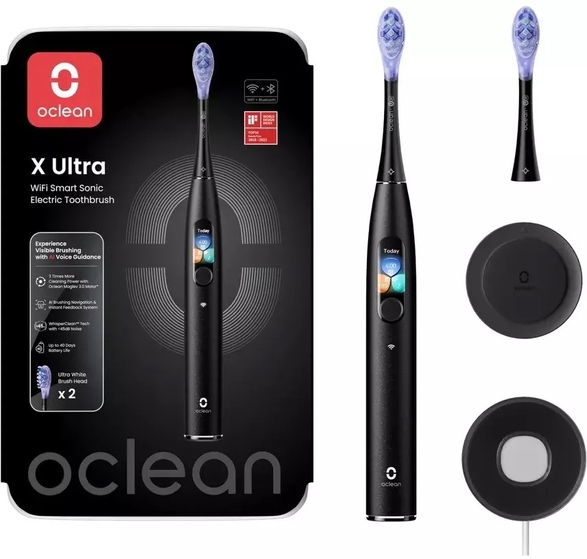 3d6925337d87daa2351b9d036486cf06.jpg Зубная щетка электрическая Oclean X Ultra V8100 черный