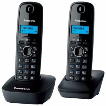 Р/Телефон Dect Panasonic KX-TG1612RUH темно-серый (труб. в компл.:2шт) АОН