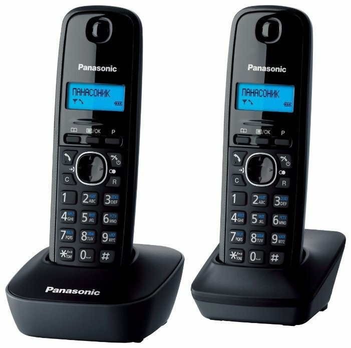 45d6622dc8dfc1e7c8fb6a08266acd9f.jpg Р/Телефон Dect Panasonic KX-TG1612RUH темно-серый (труб. в компл.:2шт) АОН