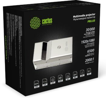 Проектор Cactus CS-PRU.03WT.Full HD-A DLP 6500Lm LS 400Lm ANSI 2000:1 (30000час) 2xUSB typeA 1xHDMI